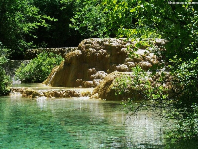 Clear water waterfall in forest