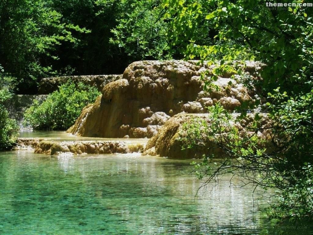 Clear water waterfall in forest