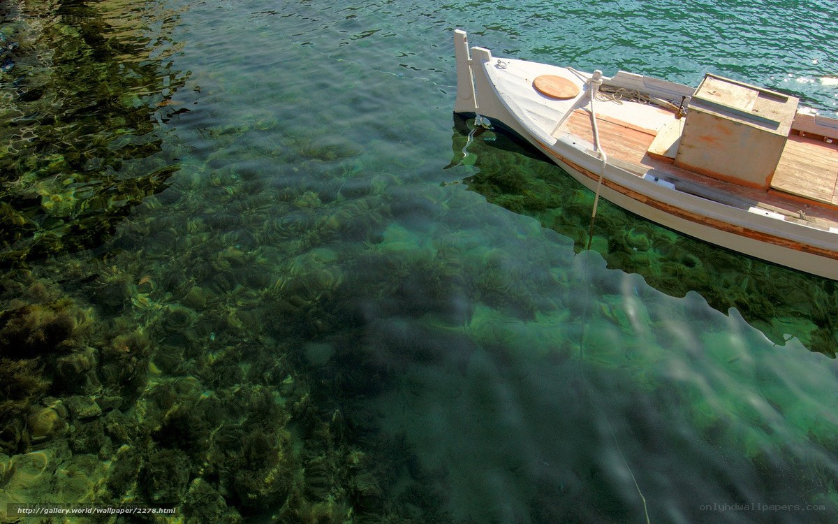 Clear water with boat