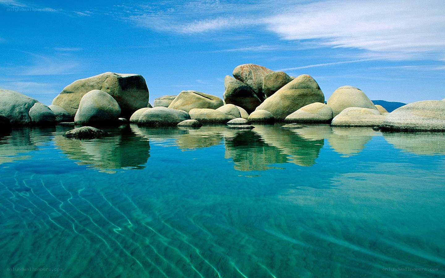 Clear water with rocks