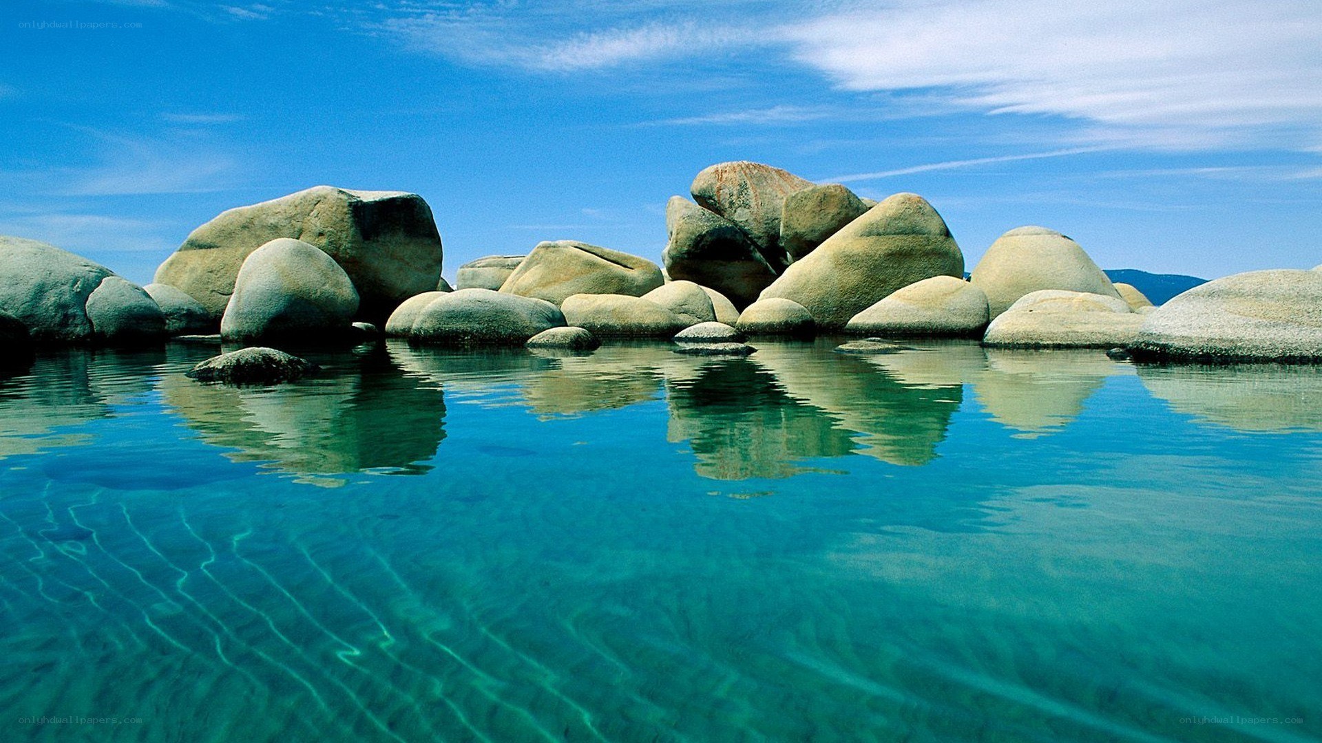 Clear water with rocks