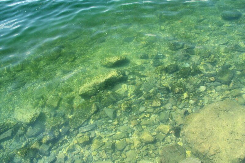 Clear water with rocks