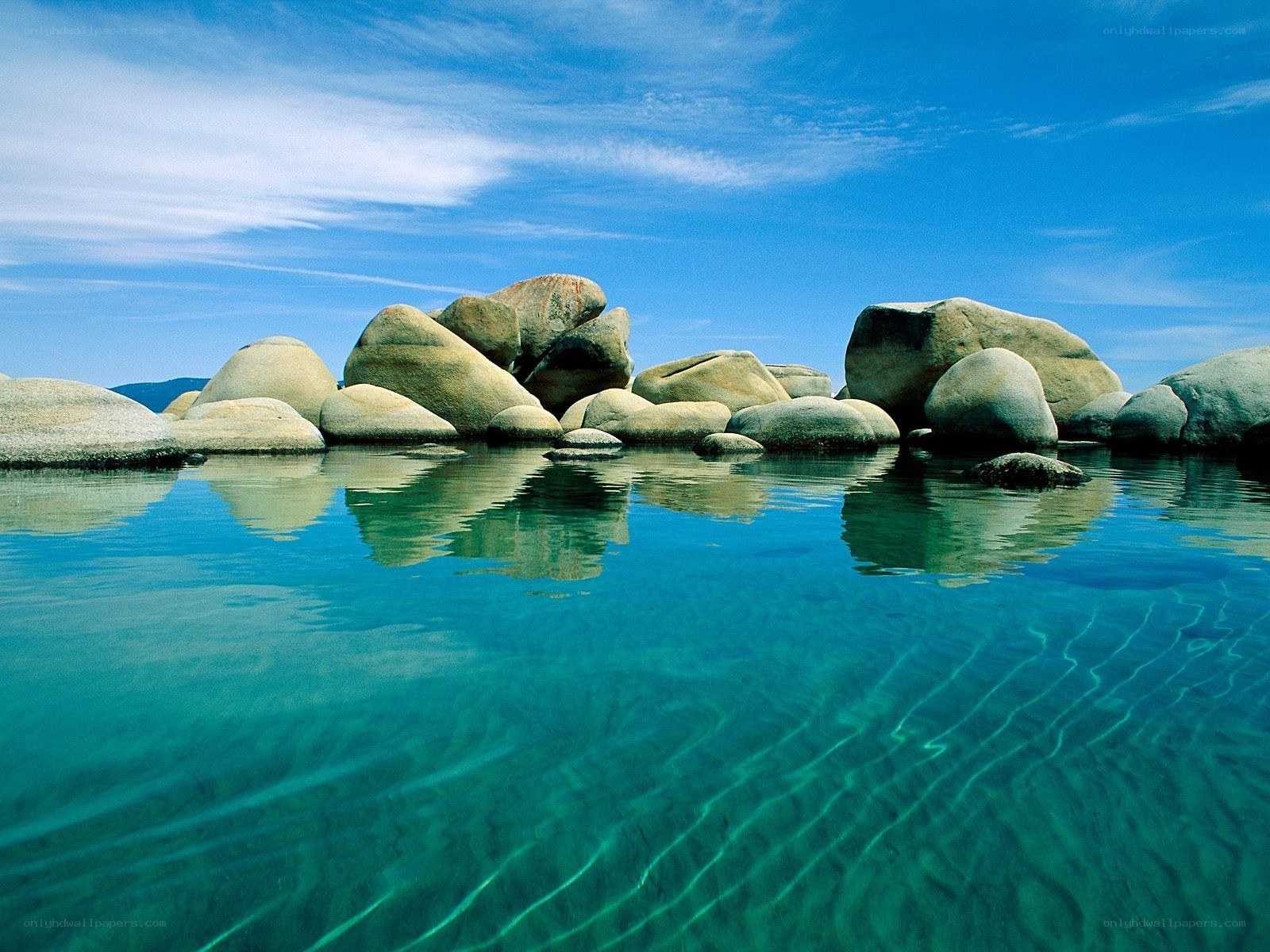 Clear water with rocks
