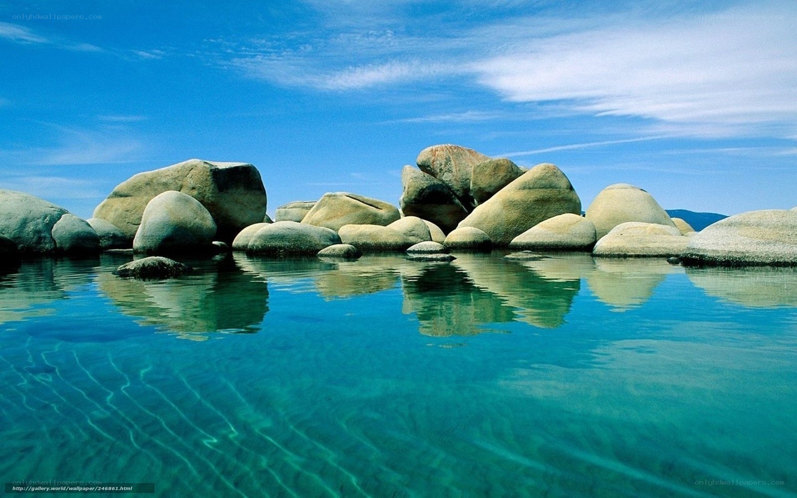 Clear water with rocks