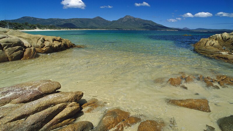 Clear waters at a rocky beach