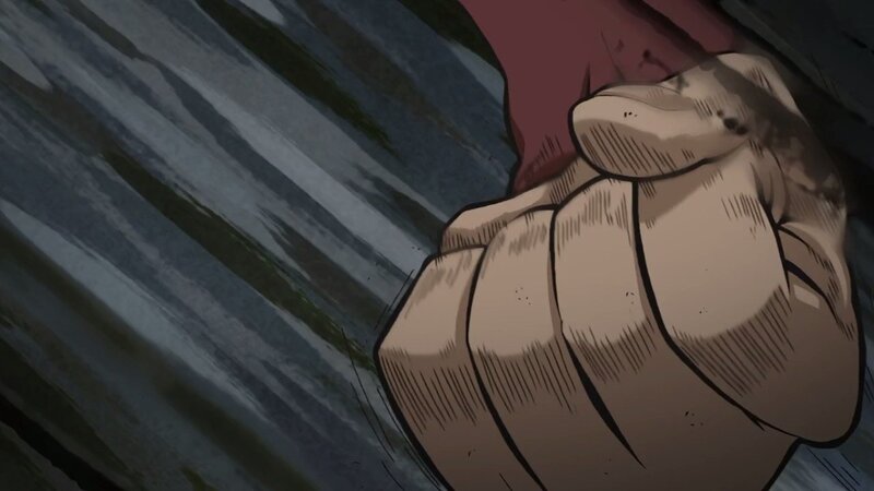 clenched fist in action