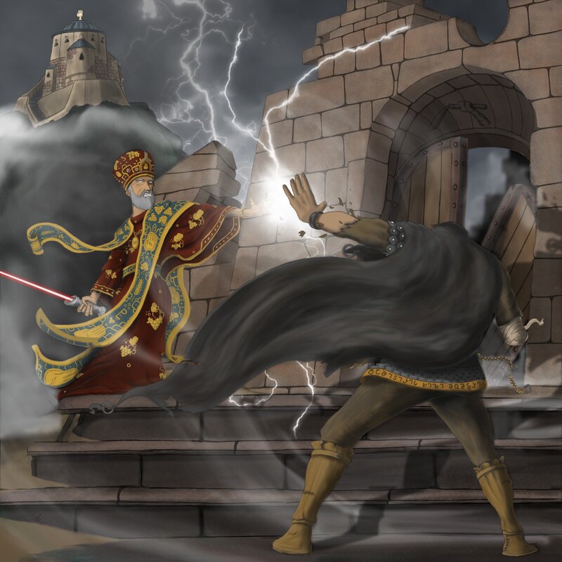 Clergyman Fighting Warrior