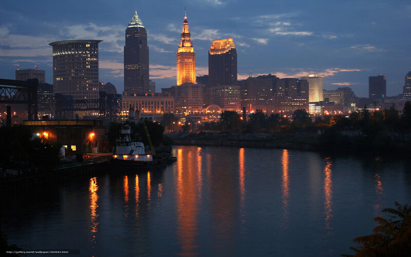 Cleveland Skyline at Dusk — Blue, Serene