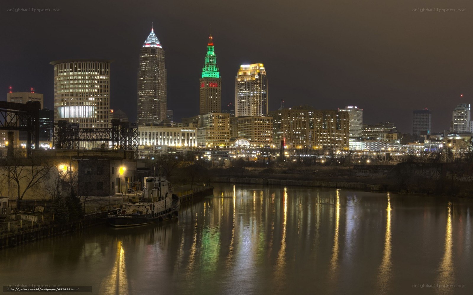 Cleveland skyline at night