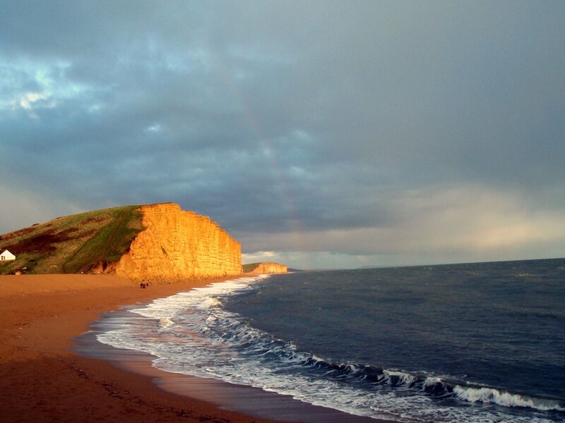 Cliff and Beach at Sunset