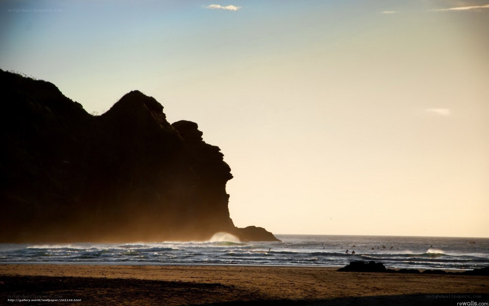 Cliff at Sunset by the Sea
