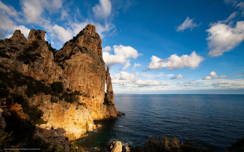 Cliff by the Sea — Blue, Serene