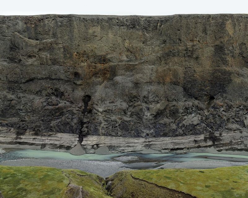 cliff face with river