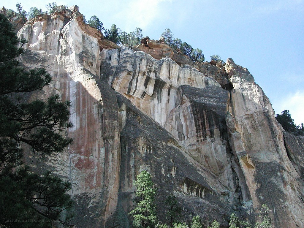 cliff face with rock formations