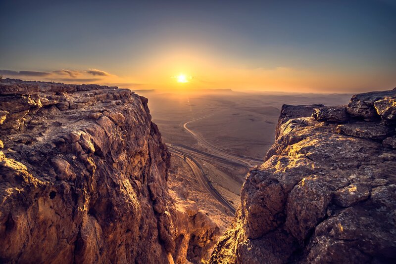 Cliff Overlooking Canyon — Orange
