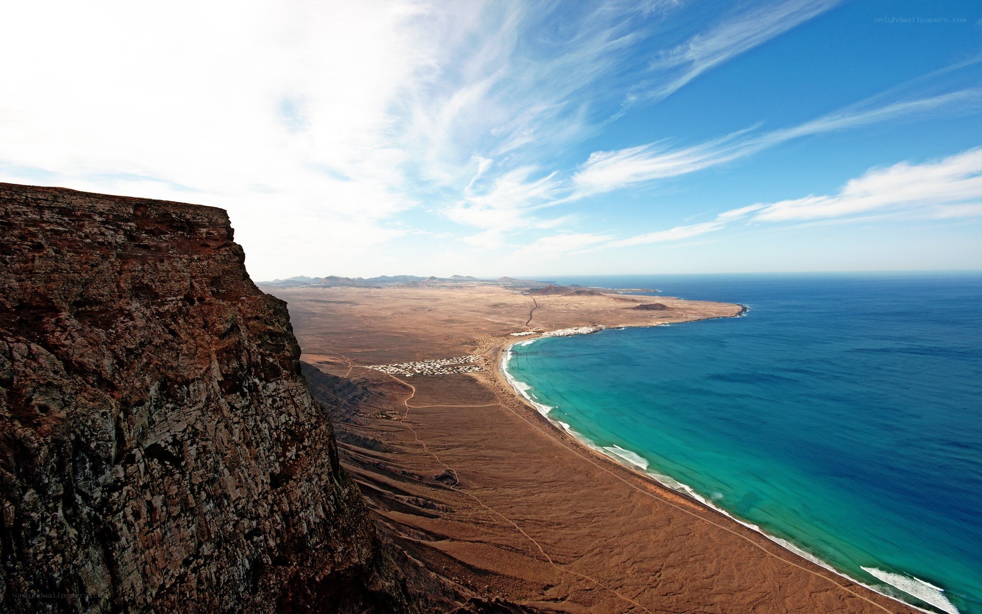 cliff overlooking coastal landscape