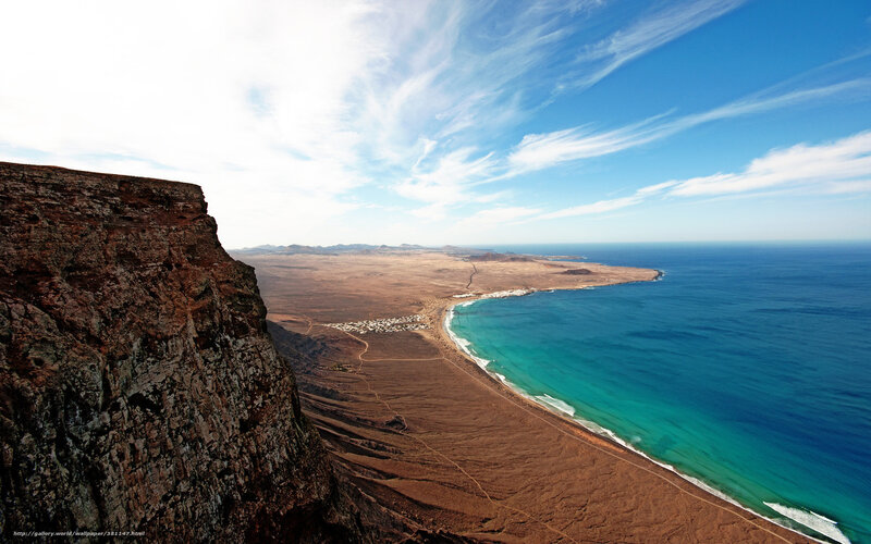 Cliff Overlooking Coastline — Blue, Dramatic