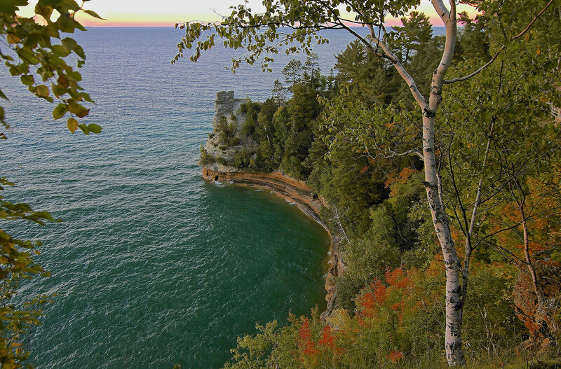 Cliff Overlooking Lake — Green