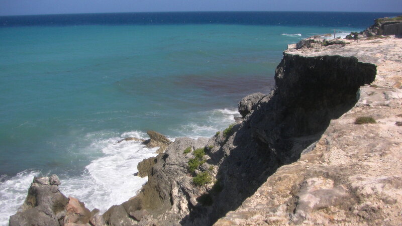 Cliff Overlooking Ocean — Blue, Serene, Afternoon, Photograph, Waves