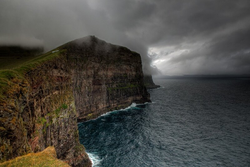 Cliff Overlooking Ocean — Gray