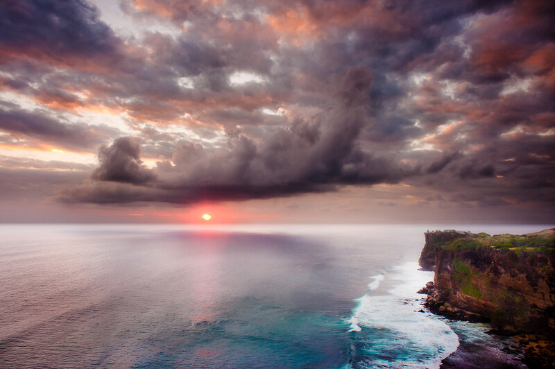 Cliff Overlooking Ocean — Purple