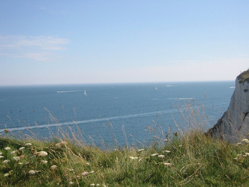Cliff Overlooking Sea — Blue