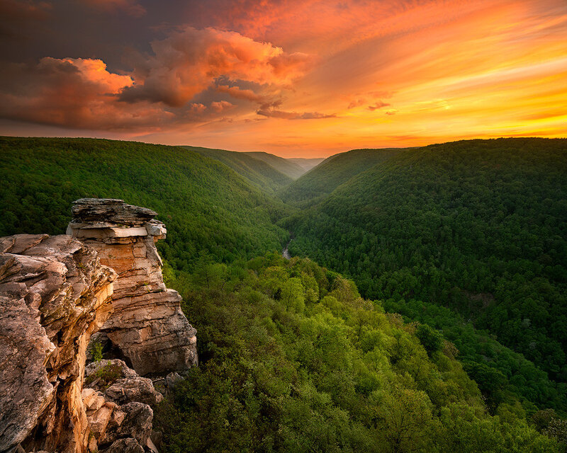 Cliff Overlooking Valley — Green