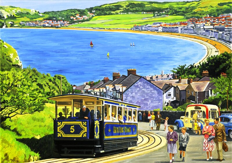 Cliff Railway in Coastal Town