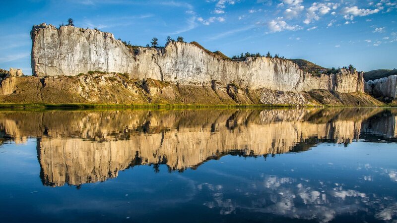 Cliff Reflected in Water