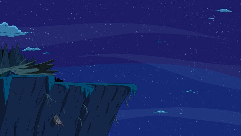 cliff under starry sky