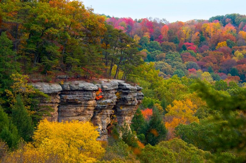 Cliff with Autumn Trees