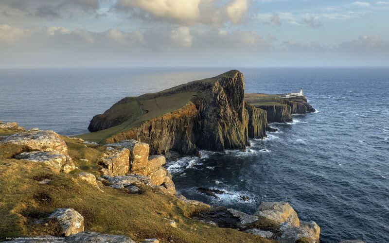 Cliff with Lighthouse — Blue