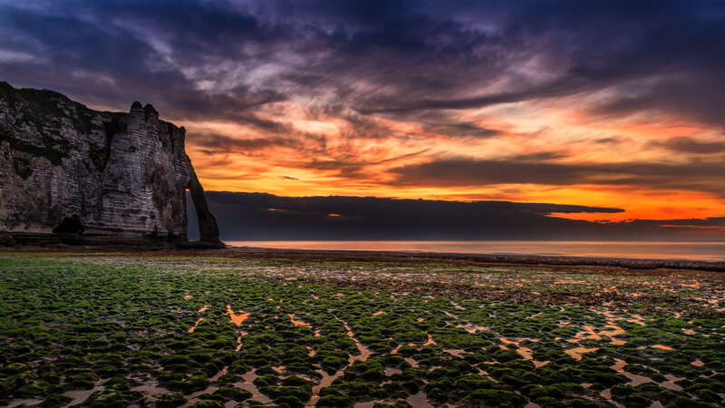 Cliff with Natural Arch — Orange