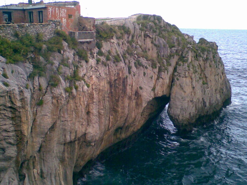 Cliff with Sea Arch — Gray