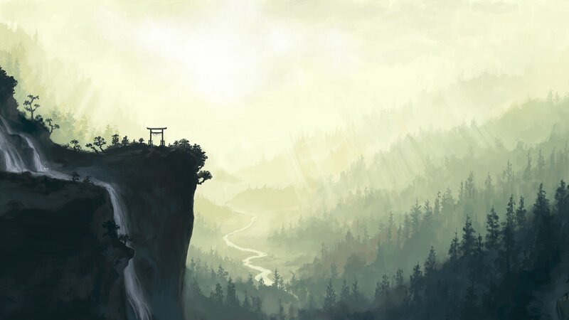 Cliff with Waterfall