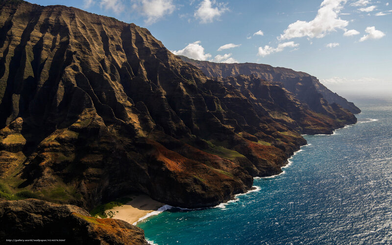 Cliffs Along Ocean Coast — Blue, Dramatic, Afternoon, Photograph, Beach