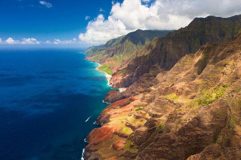 Cliffs Along Ocean Coast — Blue, Dramatic, Afternoon, Photograph