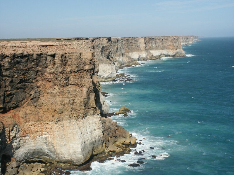 Cliffs Along Ocean Coast — Blue, Dramatic