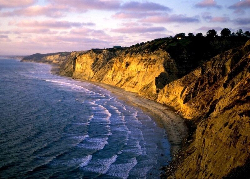 Cliffs Along Ocean Coast — Blue