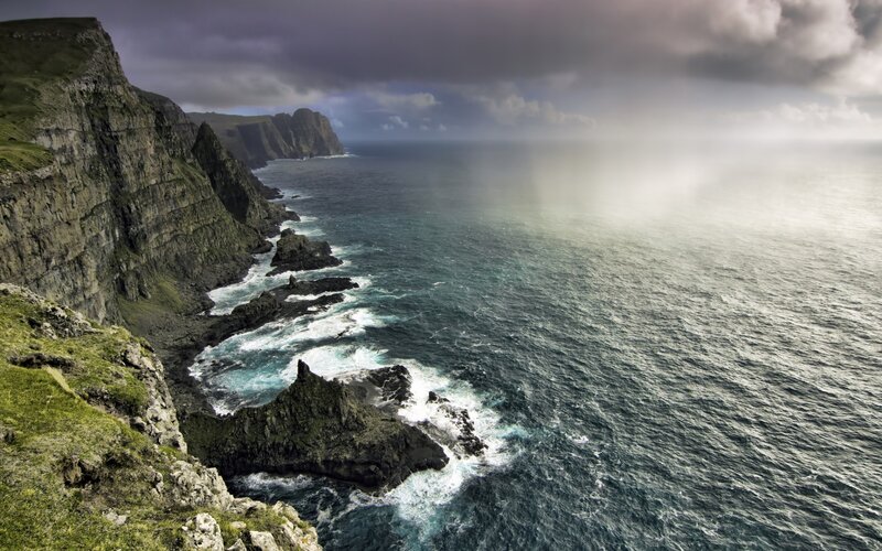Cliffs Along Ocean Coast — Gray