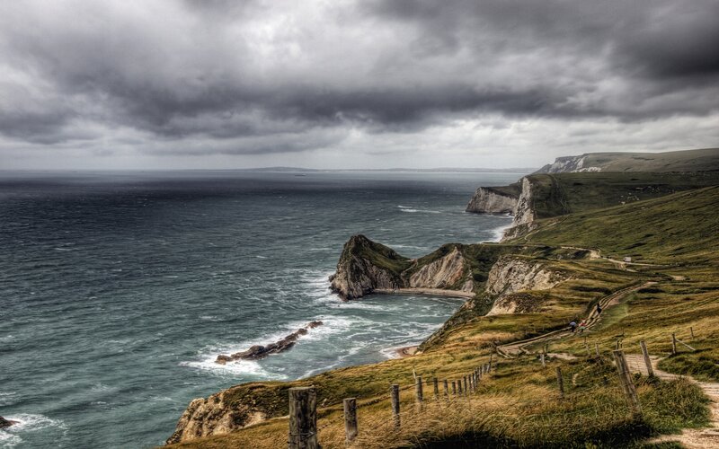 Cliffs Along Ocean Coast — Green