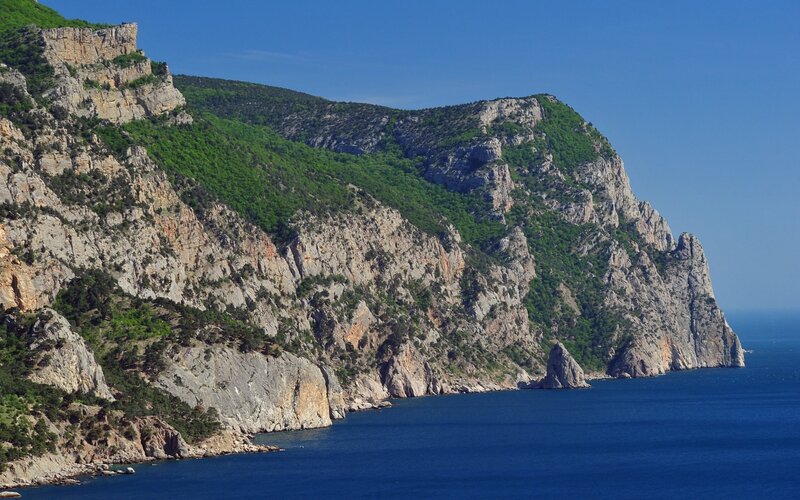cliffs along the sea