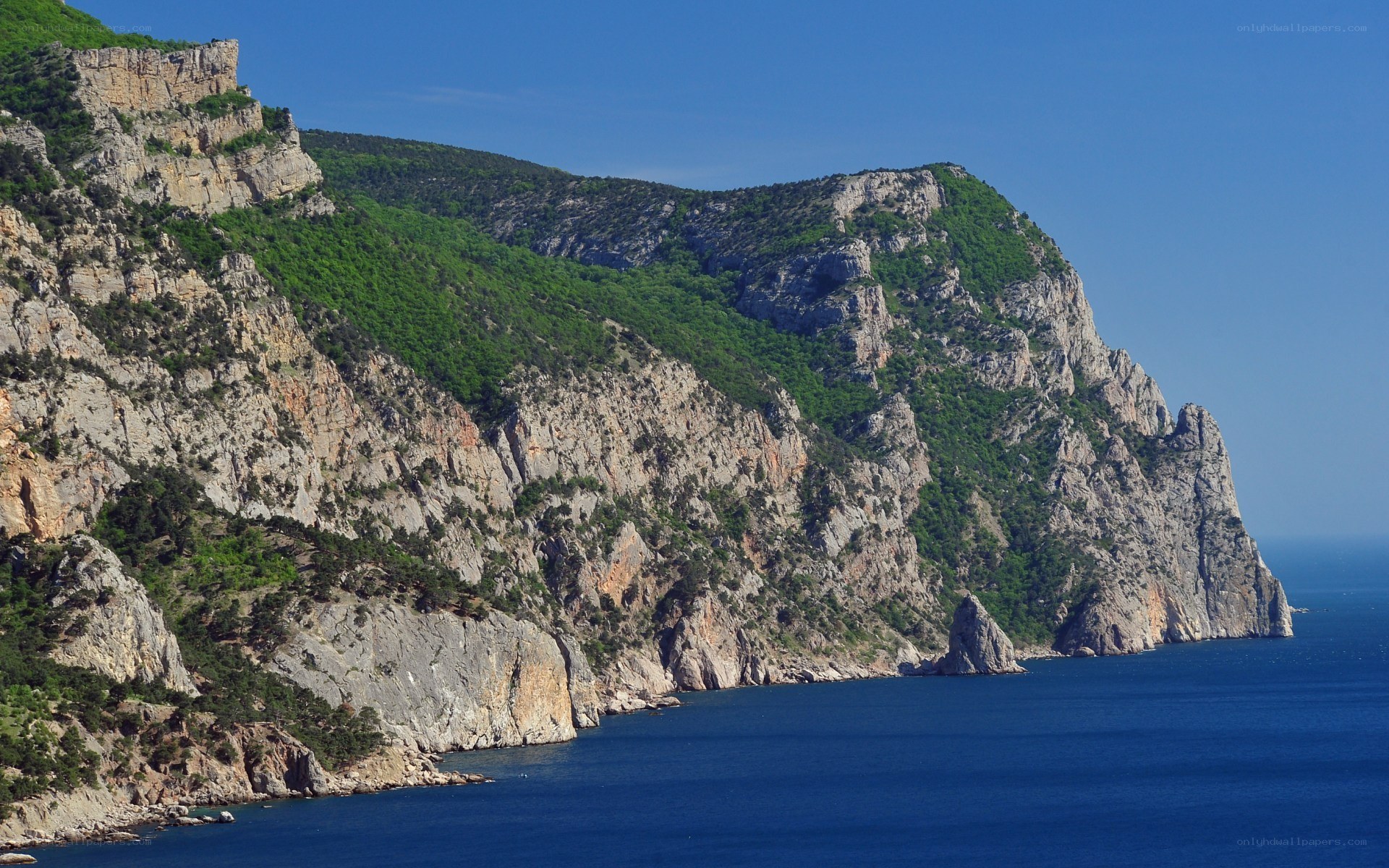 cliffs along the sea