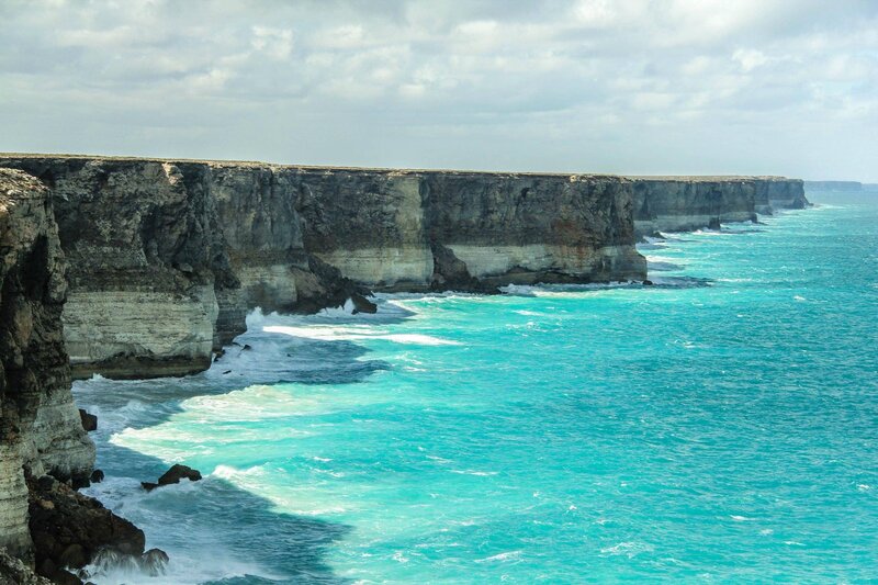 Cliffs Along Turquoise Coast — Blue, Dramatic, Afternoon