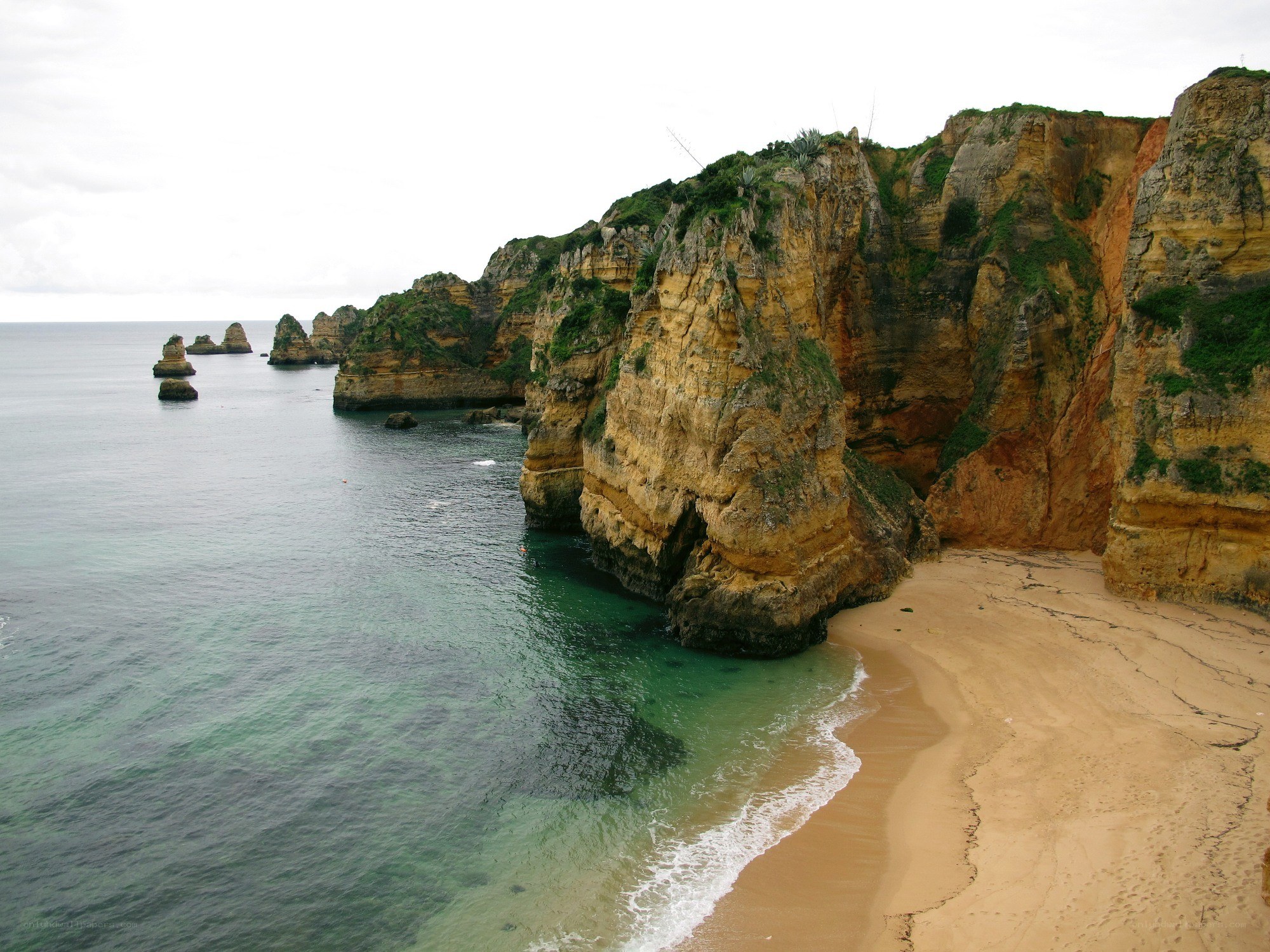 cliffs and beach at algarve