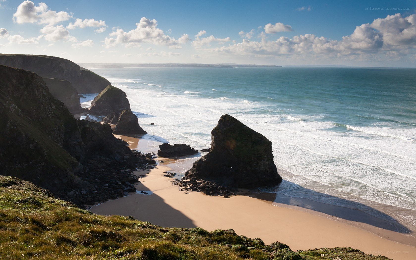 cliffs and beach at coastal cove