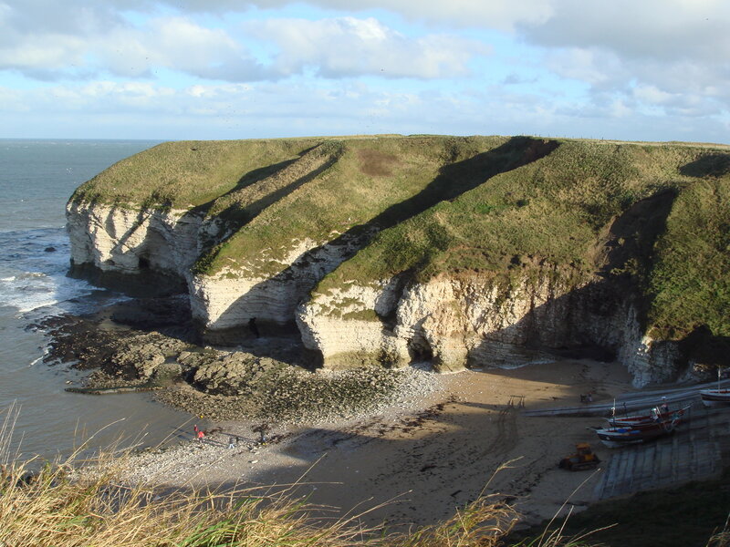 cliffs and beach at cullercoats