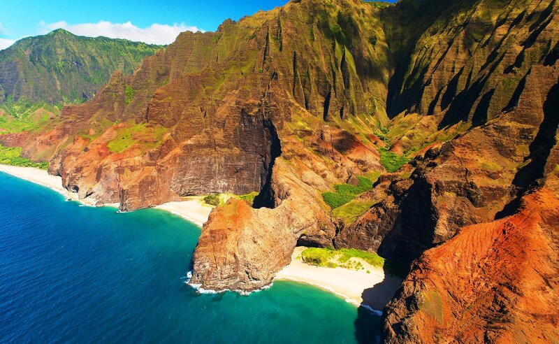 Cliffs and Beach — Blue
