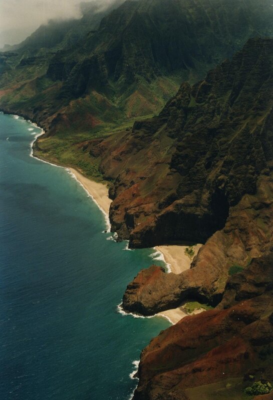 cliffs and beach in hawaii