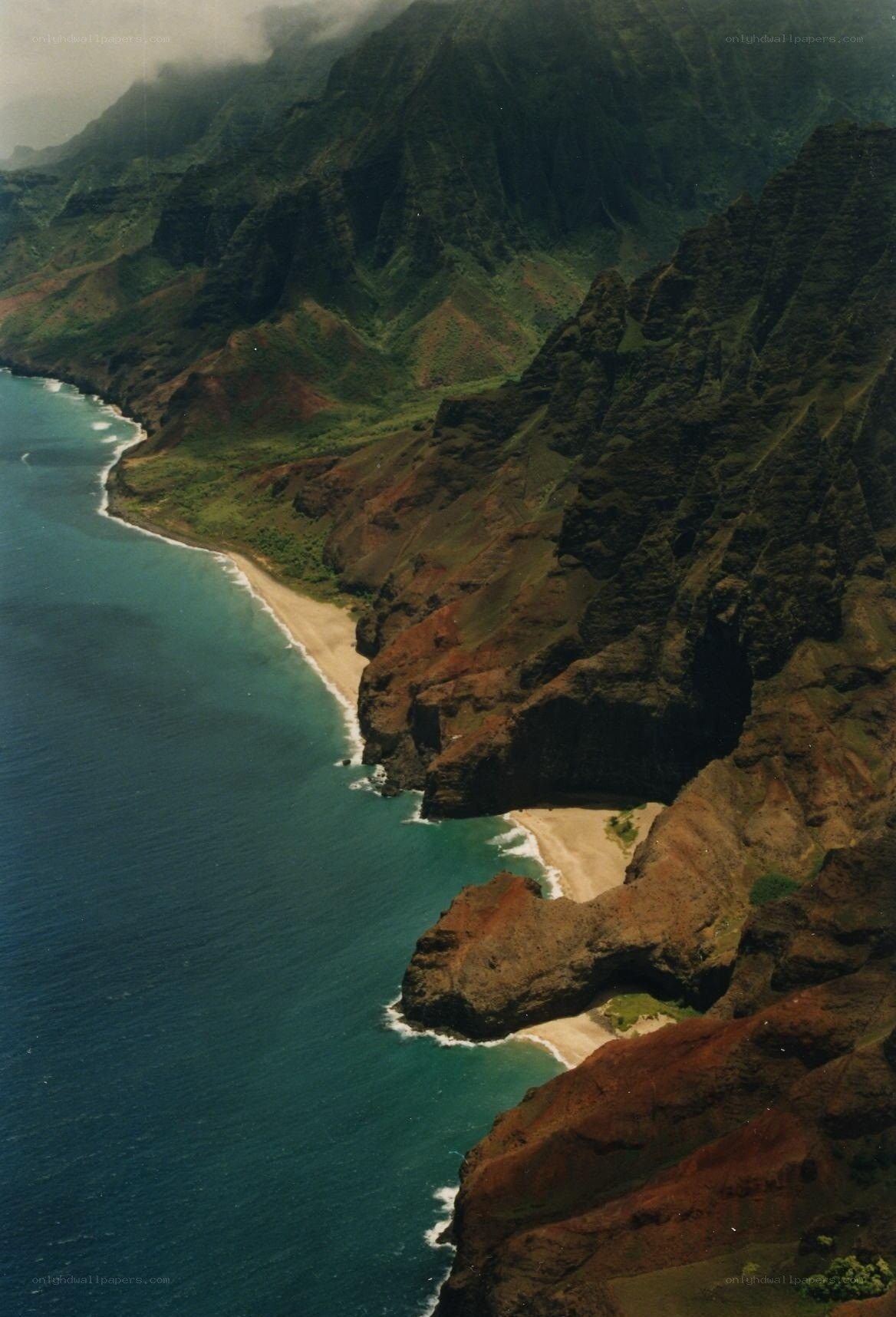 cliffs and beach in hawaii
